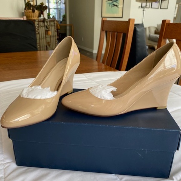 Cole Haan Lena Patent Wedge (Nude) - Picture 1 of 4